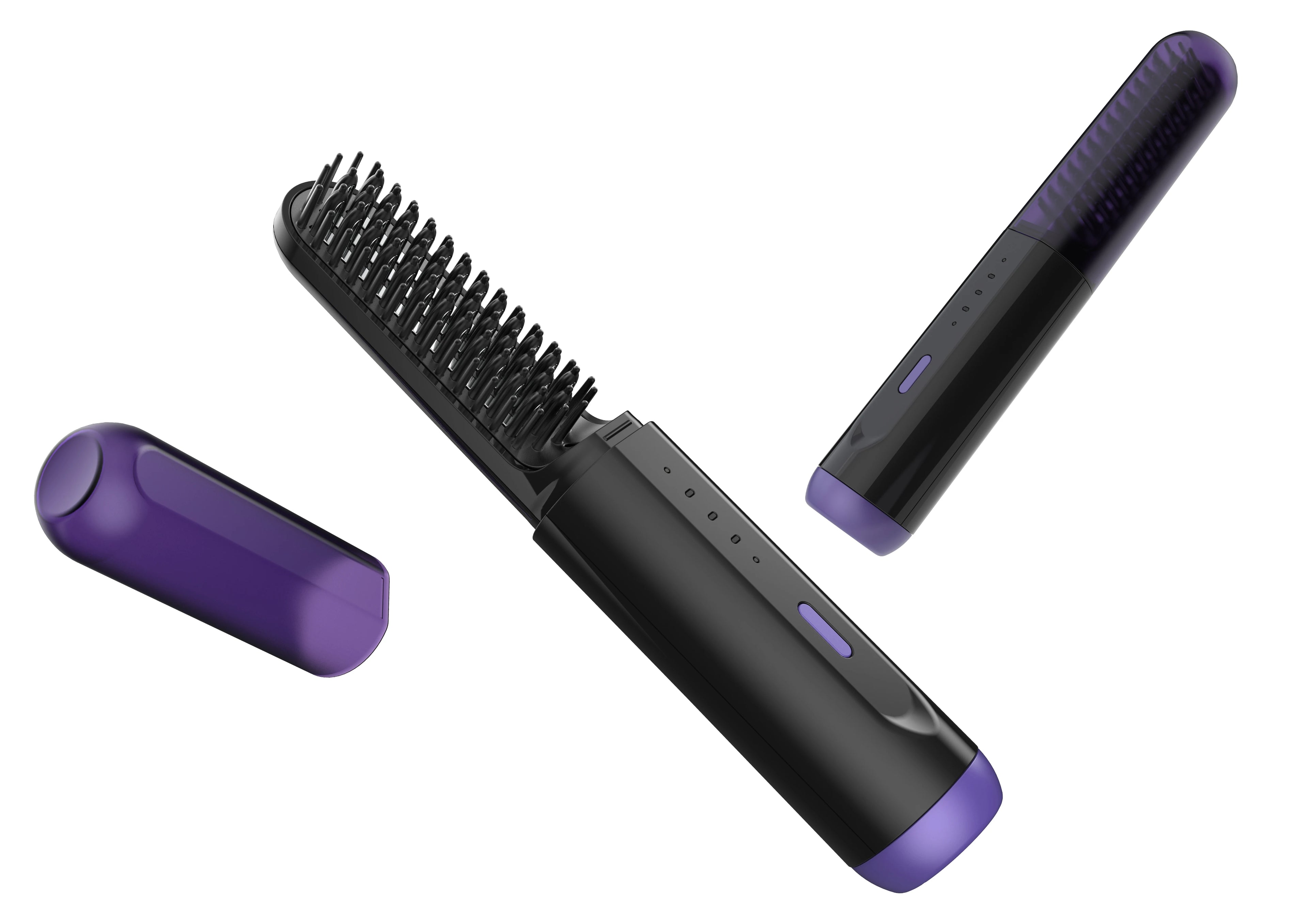 Cordless Heated Beard Brush for Men Electric Hot Comb Anti-Scald Mini Straightening Brush Portable for Travel and Home Use